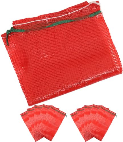 Paquet à Légumes Réutilisables en Polypropylène 50 Pièces Rouge | Grosse Capacité 49x27cm, pour Fruits et Fruits de Mer, Résistants à Déchirure