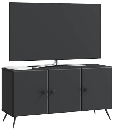 vidaXL TV-Schränk Schwarz 99 x 34,5 x 50 cm Holzwerkstoff, Wohnzimmer, Rechteckiges Mediencenter mit viel Stauraum, Moderner TV-Ständer und Ausstellungsregal