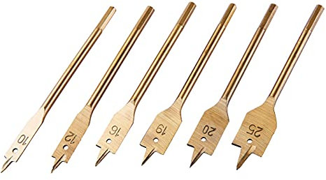 Amtech F1425 6 Piece titanium flat wood bit set
