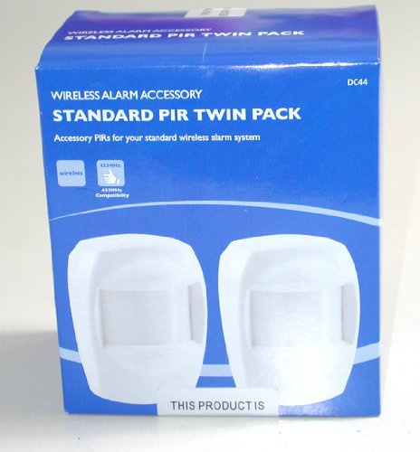 Friedland Twin Pack DC44 Wireless PIR Additional Sensors Compatible with 433MHz Wireless Control Panels such as DWF1 Intruder Alarm