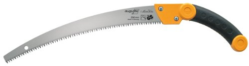 Augusta-Heckenrose Profi Astsäge 350 mm gebogen I Säge aus poliertem Bandstahl C75 mit ergonomischem 2-Komponenten Softgriff I Gebogene Baumsäge