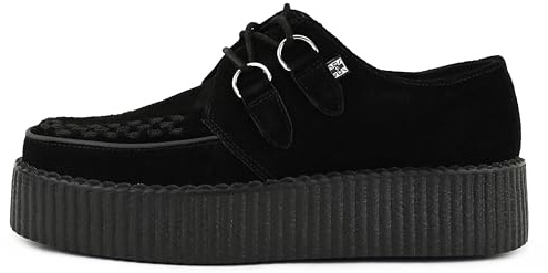 T.U.K. Black Suede Viva Mondo Creepers Lace Up Platform Women 13 / Men 11