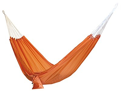 Jet-Line Hängematte Relax I | Garten | Orange | aus Fallschirm Nylon | Ultra Light 0,4 kg | Outdoor | Camping | Reise-Hängematte | 200x140 cm | Max. 100 KG