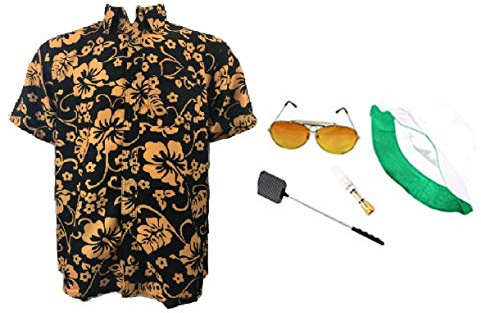 thecostumebase Angst & Abscheu Las Vegas Hemd Hut Orange Brille Zigarettenspitze Swatter Duke (XXL)