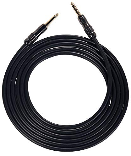 Rayzm cavo per chitarra – 3 Metri cavo professionale per chitarra/basso senza disturbi per palco e studio. Connettore ¼” placcato dritto a dritto maschio mono (Connettori in Rame placcati in Oro)