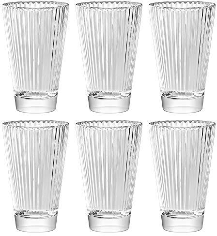 BARSKI – Europäischen Glas – Hiball Trinkglas, kunstvoll Designed – 13.5 oz – Set von 6 Highball Gläser – Made in Europe