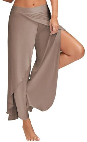 Hosen Damen Sporthose Yogahosen Sport Pumphose Haremshose Leichte Sommerhose Marlene Hose Brau M
