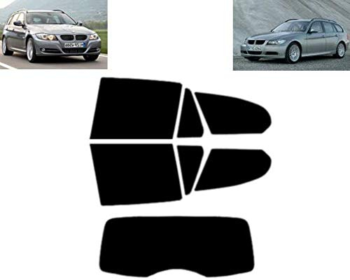 Passgenaue Tönungsfolie für 3er E91 5-Türen Kombi 2005-2012 Heck/Seitenscheiben (05% Tiefschwarz)
