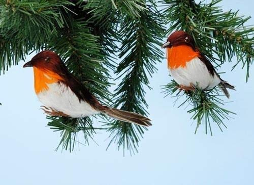 Toyland® 4er-Pack Rotkehlchen für den Weihnachtsbaum – Weihnachtsbaum- und Kuchendekoration