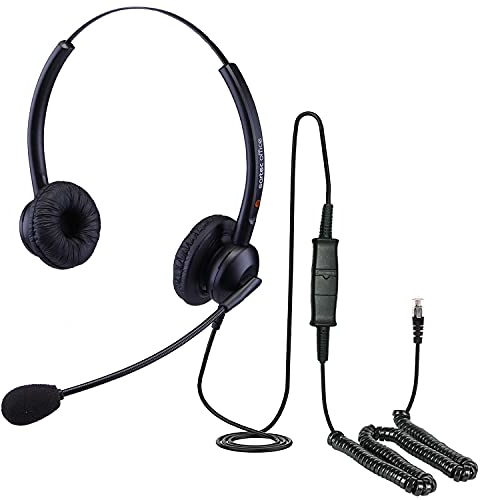 Double Ear Headset for Unify (Siemens) Optipoint 400 standard 410 420 economy 500 600 advance Phones Noise Cancelling Mic Home Office Use EAR308D + QD002P