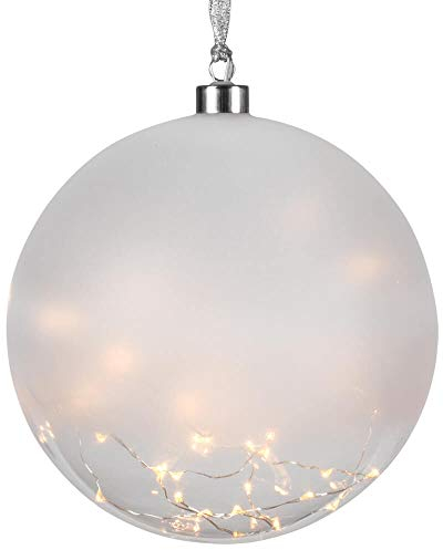 Best Season Glow LED Glaskugel, Glas, Gefrostet, ca. 20 cm Ø