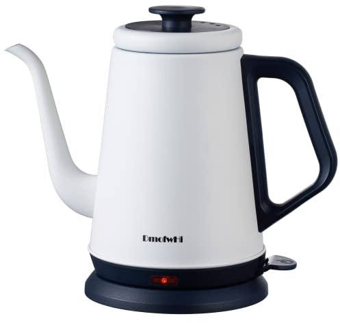 DmofwHi Gooseneck Electric Kettle(1.0L),1000W Electric Tea Kettle of 304 Stainless Steel,Auto Shut off,Coffee Kettle for Pour Over and Tea -White
