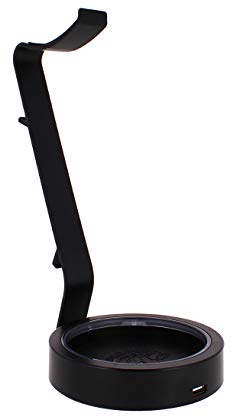 Exquisite Gaming - Stand Para Auriculares Gaming de Color Negro con Iluminación Verde. Compatible con Figuras Cable Guys (Xbox Series X)