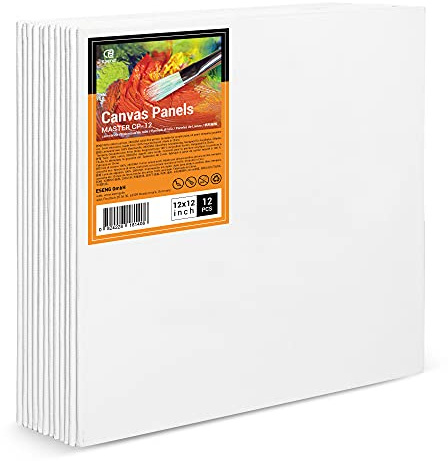 ESENG® Malkarton, 100% Baumwolle, 3mm dick (30.5x30.5 cm | 12x12 Zoll, 12 Stück)