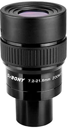 Svbony SV191 Zoom Teleskop Okular 1.25inch, 7.2-21.6mm Parfocal Telescope Objektiv, Weitwinkel FMC Teleskop Objektiv, Astronomisches Zubehör für Mond, Planeten, Nebel, Sternhaufen