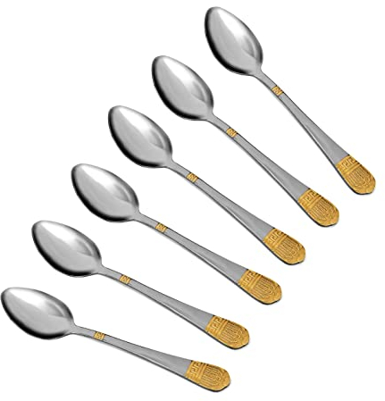 Set of 6 Pcs Long Handle Spoons – Latte Coffee Spoons Stainless Steel for Hot Drinks, Hot Chocolate Tea Latte Espresso – Ice Cream Sundae Spoons (Dessert Spoons (14 cm), 6, Pcs)