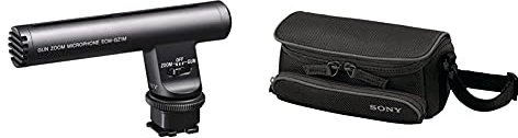 Sony ECMGZ1M.SYH Gun Zoom Microphone for MI Shoe - Black & Ultra Compact Case for Handycam - Black
