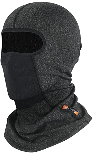 WESTGIRL Sturmhaube Winter Sturmmaske, Winddichte warme Skimaske Herren Damen, Bequem atmungsaktiv Vollgesichts Nackenmaske unter Motorradhel, Fahrradmütze unter Helm für Radfahren (grau)