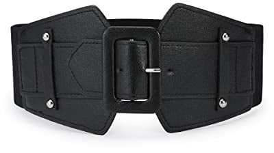 SYMOL Gürtel Damen Breite Dehnbare Cinch Vintage Korsett Gürtel Schnalle Gürtel Große Taille 65CM-160CM Taillengürtel Breiter 7,5CM.(Taille:85CM-100CM,Schwarz)