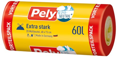Pely Müllbeutel 60 L 20 Stück Müllsack Beutel Sack Abfallbeutel Abfallsack