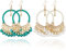 Boho Ohrringe Set - Vintage Runden Wassertropfen Quasten Indischer Stil Gold Hängend Damen Statement Handweben 2 Paare Creolen Mit Anhänger für Frauen Mädchen