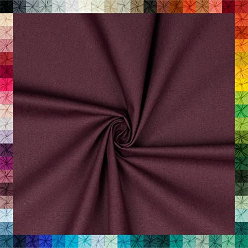 VmG-Store Baumwollstoff Uni 100% Baumwolle Oeko-Tex Meterware ab 50cm über 70 Farben zur Auswahl (080 I Aubergine, 200 x 148cm)