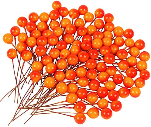 VEYLIN Lot de 100 baies de houx artificielles pour décoration de couronne de Noël