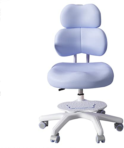 GIZNXBA Jugenddrehstuhl Mädchen, Kinderdrehstuhl Jungen Mit Hoher Rückenlehne, Armlehne Und Verstellbarem Drehstuhl, Schreibarbeitsstuhl, Weicher Polstersitz Aus Stoff (Color : /Blue, Size : A)