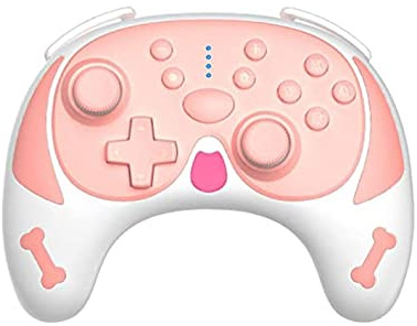 Genérico Mando inalámbrico compatible con N. Switch. Modelo perro color rosa