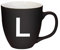 Mahlwerck Jumbotasse, selbst gestalten, große Porzellan-Kaffeetasse, matte Oberfläche, Tasse mit Buchstabe Monogramm, Initiale A-Z, Geschenk, 400 ml, Design Letter, schwarz - L