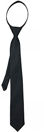 Mauqfra Schmale schwarze vorgebundene Fliege, Reißverschluss, Uniform, Krawatte, legere Fliege, dekorative modische Uniform-Krawatte für Herren, h, 38