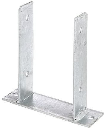 siwitec U-Pfostenträger zum Aufschrauben, lichte Breite 101 mm, 200 mm hoch, U Profil Stahl aus feuerverzinktem Stahl, U Winkel Halterung, Erddübel, Bodenanker, Balkenschuh, Schraubanker