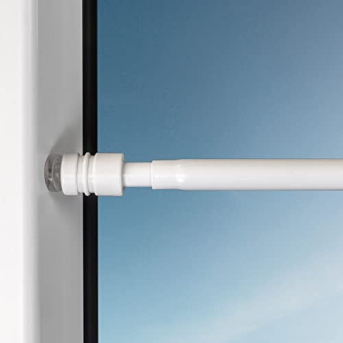2er-Pack Gardinenstangen zum Klemmen (Weiß, 80-120 cm - 2 Stück) ausziehbare Klemmstange für Gardinen & Scheibengardinen - einfache Montage ohne Bohren & Kleben am Fensterrahmen - max. Tragkraft 2 kg