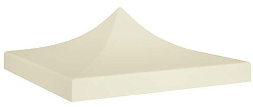 Keketa Carpa de carpa para fiestas, techo de repuesto, para cenador, toldo de repuesto para carpa, carpa de jardín, cubierta resistente a los rayos UV y al agua, 2 x 2 m, color crema, 270 g/m²