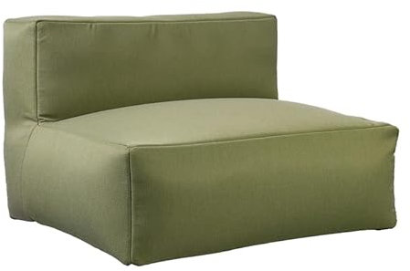 FINQA Nizza Liege, Sofa ohne Armlehnen, 90x87x64 cm, Outdoor Sitzgruppe in Olivgrün, Liegegarnitur Garten, Balkon und Terrasse
