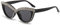 LJCZKA Vintage Katzenauge Sonnenbrille Damen Diamant, Retro Katzenaugen Sonnenbrille mit Strasssteinen Kleine Brille Strass Frauen mit UV-Schutz