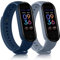 Meliya 2 Pièces Bracelet Compatible avec Xiaomi Mi Band 6/Mi Band 5/Amazfit Band 5 Femme Homme, Silicone Bracelet de Remplacement pour Xiaomi Mi Band 6/Mi Band 5 (Bleu Gris/Bleu Marine)