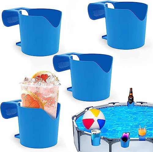 Ailovone Pool Getränkehalter Pool Becherhalter Pool getrankehalt Rand bierhalt Pool Multifunktionaler Poolzubehör Schwimmbad Getränkehalter Aufbewahrungskorb für Erfrischende Getränke (4pcs)
