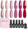 Beetles Rose Rot Gold Nackt Nagellack Set - 6 Farben UV Nagellack Prinzessin Charmant Gel Nagellack Set Starter Nail Nagellack Design Geschenk Trocken Gel für Frauen Anfänger Nail Art 7.5ml