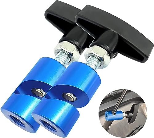 ZKTOOL 2PC Lift Support Clamp with Brass Core Protection, Hood Strut Clamp and Spark Plug Caliper 2-in-1 Tool, 12mm Spark Plug Gap tool, Hood Lift Support Clip, Car Hood Clamp for Universal
