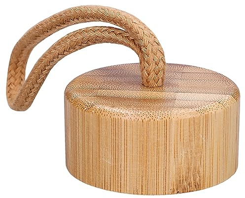 Wessper Couvercle pour gourde en bambou - Pièces de rechange pour bouteille de sport en verre avec marqueurs de temps - 1 l - Compatible avec bouteille d'eau - Marron