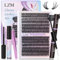 LZM Kit Extension Ciglia, 280 PCS Ciglia Finte Volume Ciglia Finte Ciuffetti C Curl 30D+40D 9-16mm Mix Extension Ciglia con Pinzette, Rimozione e Sigillatura per Fai da Te a Casa