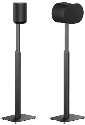 ynVISION.DESIGN Adjustable Floor Stand Mount Compatible with SONOS Era 100 | Black Brackets | Pair (2-Pack)