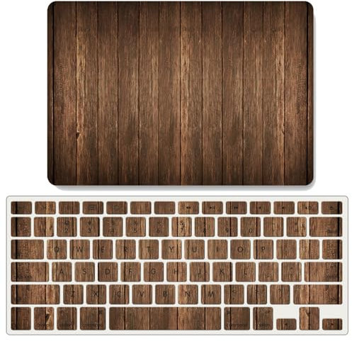 JZ Wood Grain Fall Für MacBook Air 15 with M2 (Models: A2941) Hartschalenkoffer mit Keyboard Cover Set - G