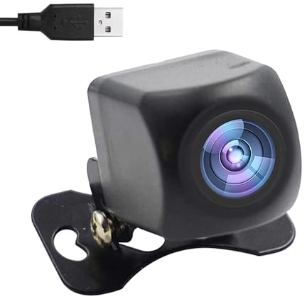 WiFi-Rückfahrkamera 5 V USB/12 V HD WiFi 5 Nachtsichtkamera wasserdichter Fahrtenschreiber kompatibel mit Android IOS für Motorrad Auto Wohnmobil Van,Schwarz,A