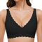 GXOULRRA Komfort Tief V BH Damen ohne Bügel Nahtloser Bügelloser BHS Klassische Soft Bustier Seamless T Shirt Bequem Bralette mit zusätzlicher Schwarz S
