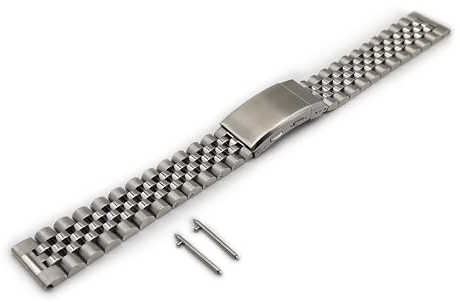 Armband Jubilee Sub Diver Stahl Full Edelstahl One More Strap mit geraden Endstücken Universal verstellbare Clasp 20 22 mm, silber / schwarz, 20mm, Armband