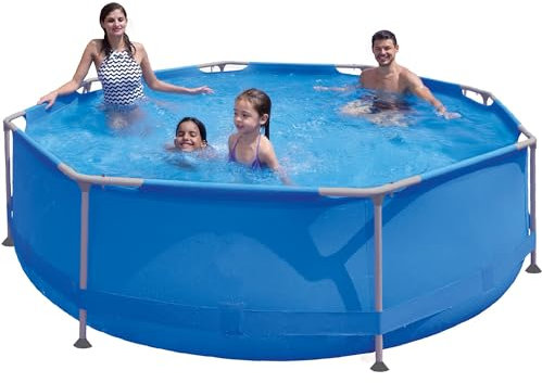 Crystals 10Ft/4383L Steel Frame Above Ground Blue Swimming Pool - Round