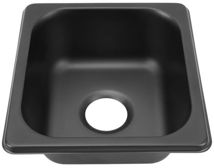 Fregadero de Cocina para Vehículos Recreativos - Acero Inoxidable, Galvanizado Negro, Empotrable para Barco, Autocaravana - 175 X 160 X 70 Mm