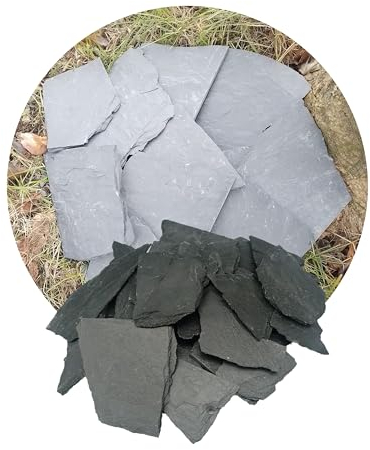 Generisch Garten Dekoration: 20 kg Schieferplatten 5-10cm - Bruch Ziersteine für Wege Gestaltung und Gartendekotion